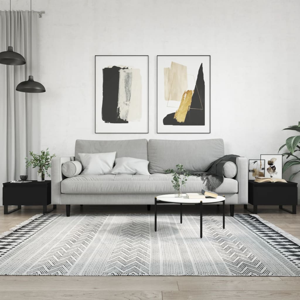 Coffee Tables 2 pcs Black 50x46x35 cm Engineered Wood - Tyrell & Tyrell