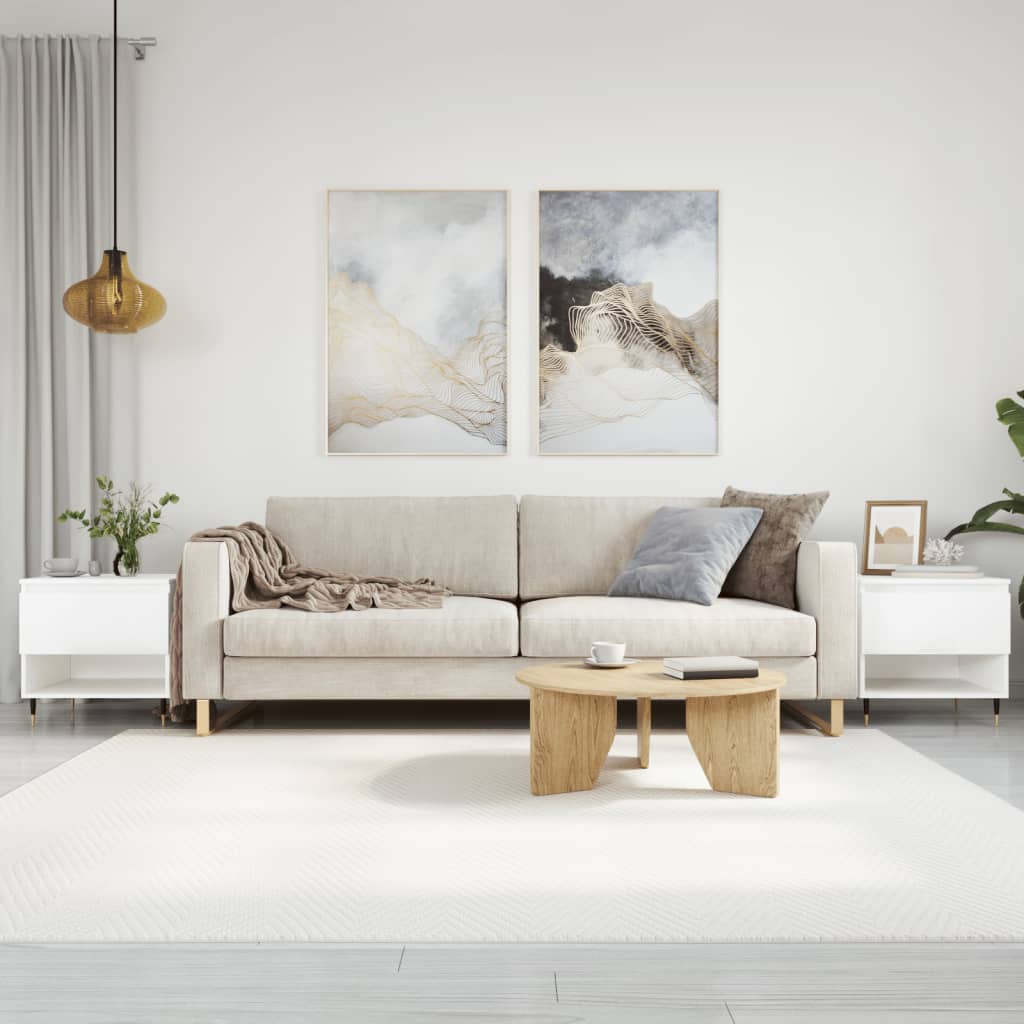 Coffee Tables 2 pcs High Gloss White 50x46x50 cm Engineered Wood - Direct Imports