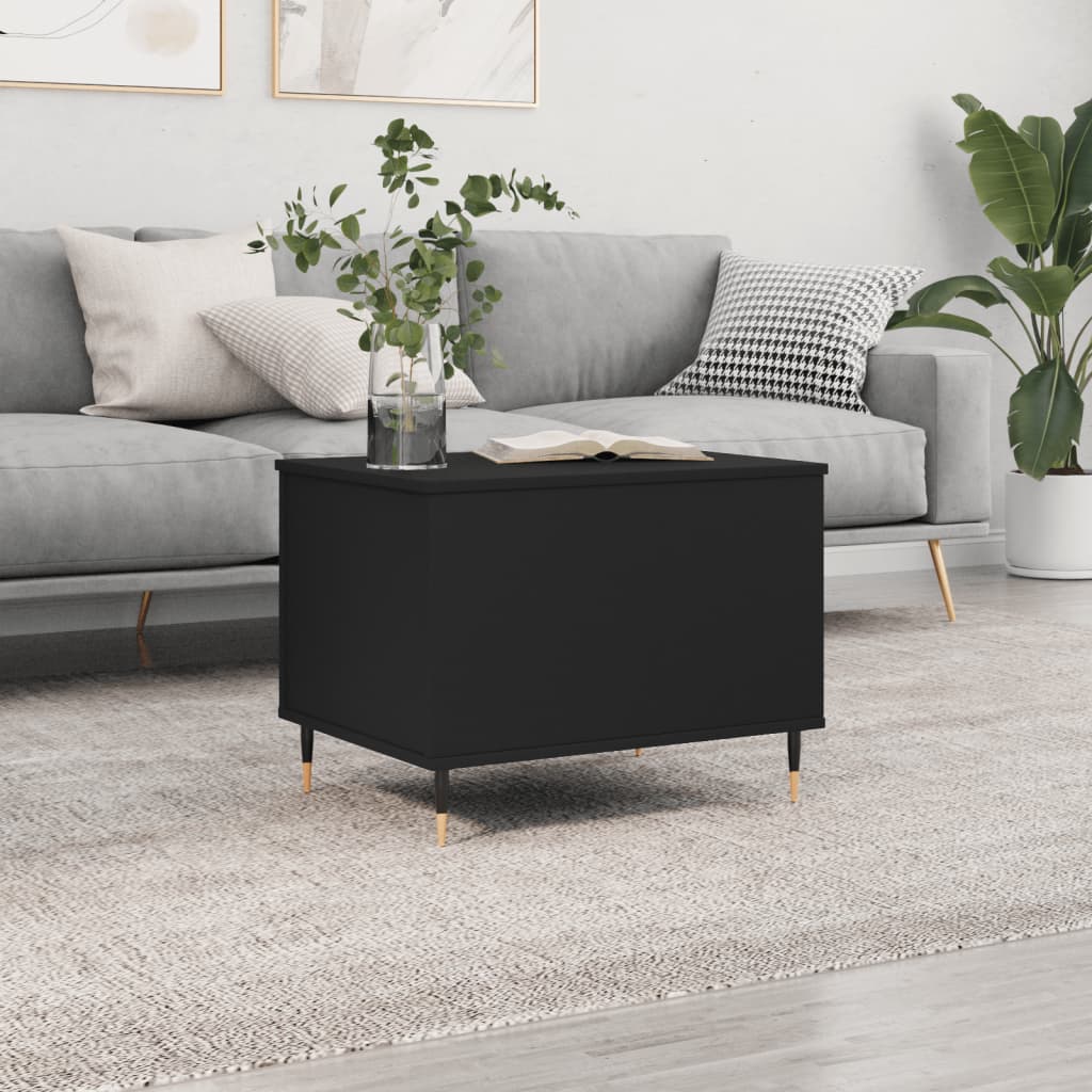 Coffee Table Black 60x44.5x45 cm Engineered Wood - Sid & Sam