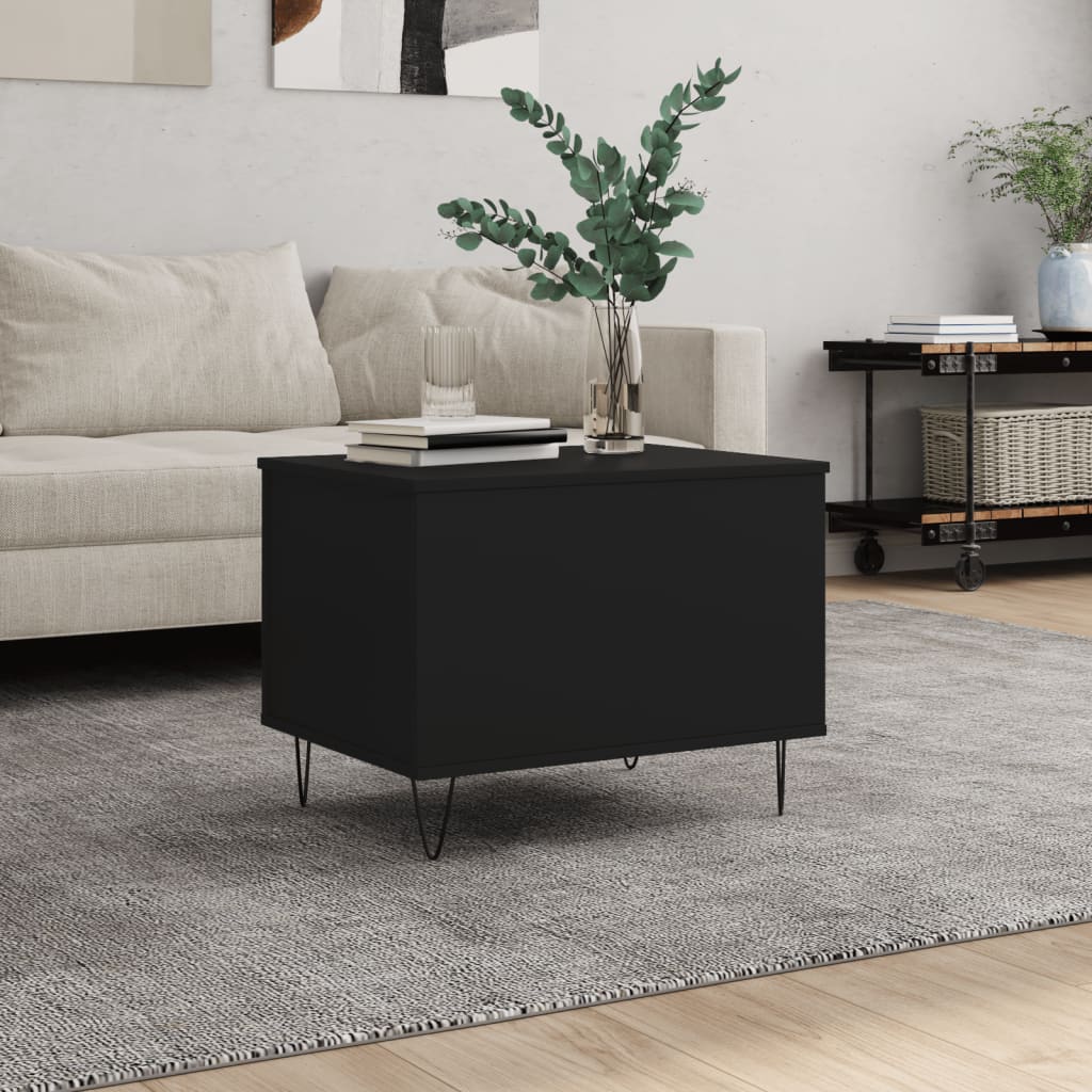 Coffee Table Black 60x44.5x45 cm Engineered Wood - Brittle & Co