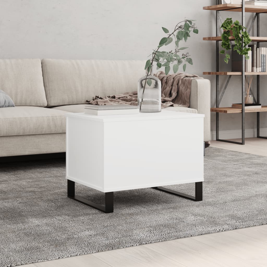 Coffee Table White 60x44.5x45 cm Engineered Wood - Brittle & Co