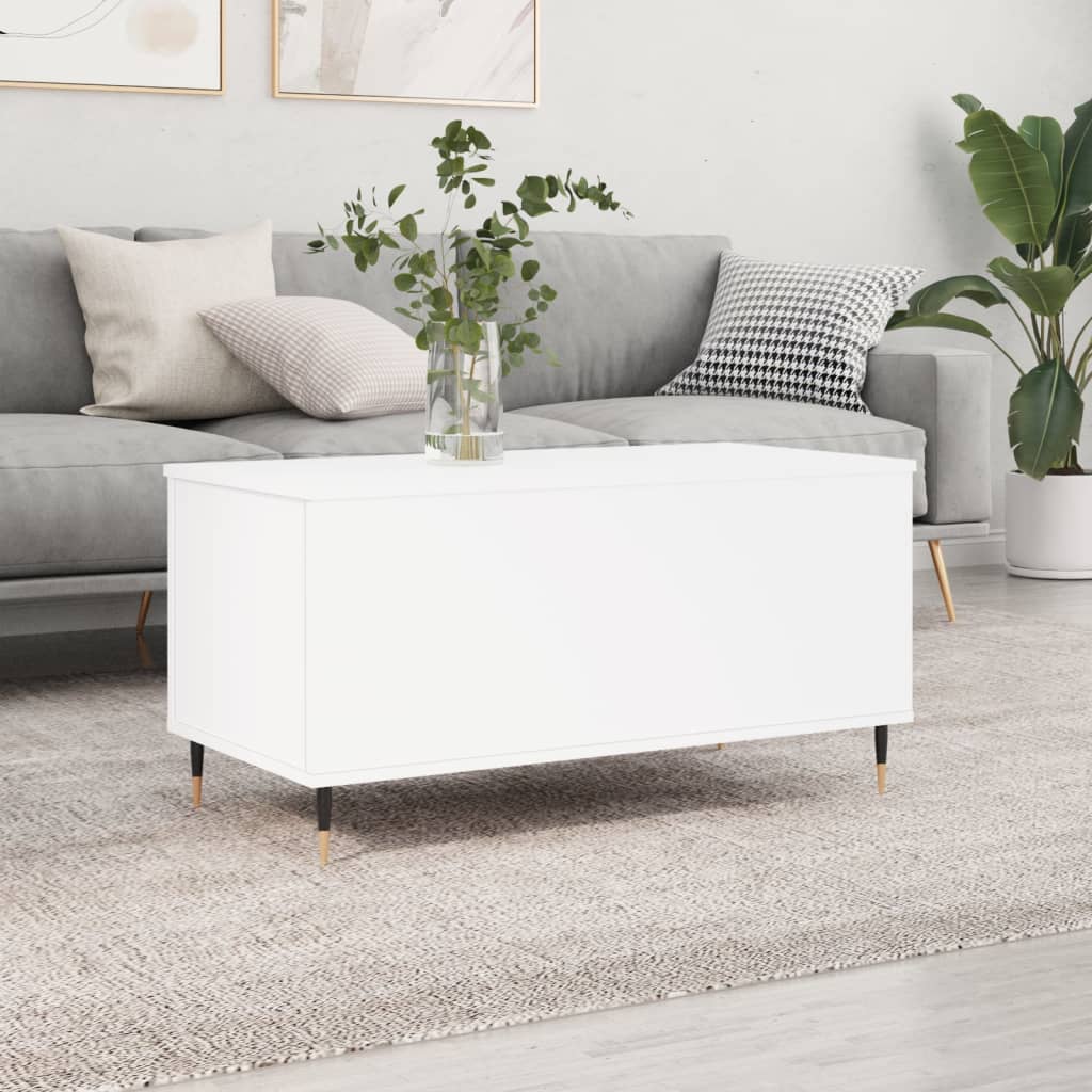 Coffee Table White 90x44.5x45 cm Engineered Wood - Casper Homes
