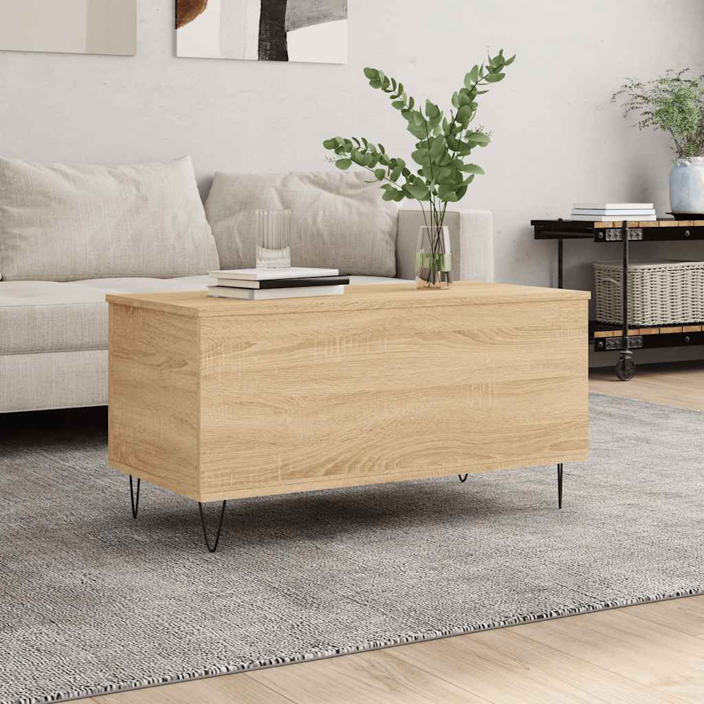 Coffee Table Sonoma Oak 90x44.5x45 cm Engineered Wood - Merlin Deals