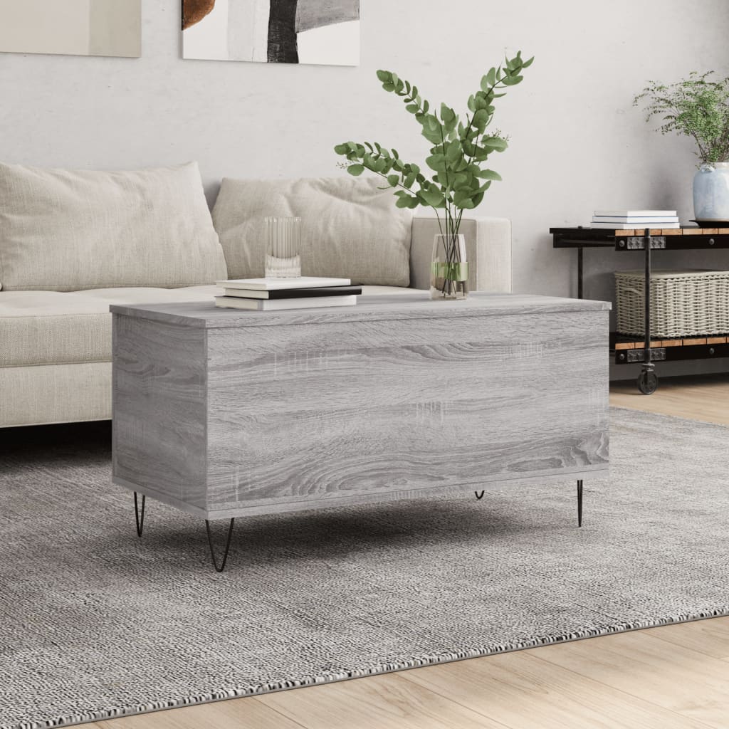 Coffee Table Grey Sonoma 90x44.5x45 cm Engineered Wood - All Things Good