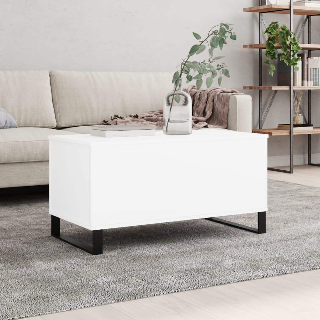 Coffee Table White 90x44.5x45 cm Engineered Wood - Brittle & Co