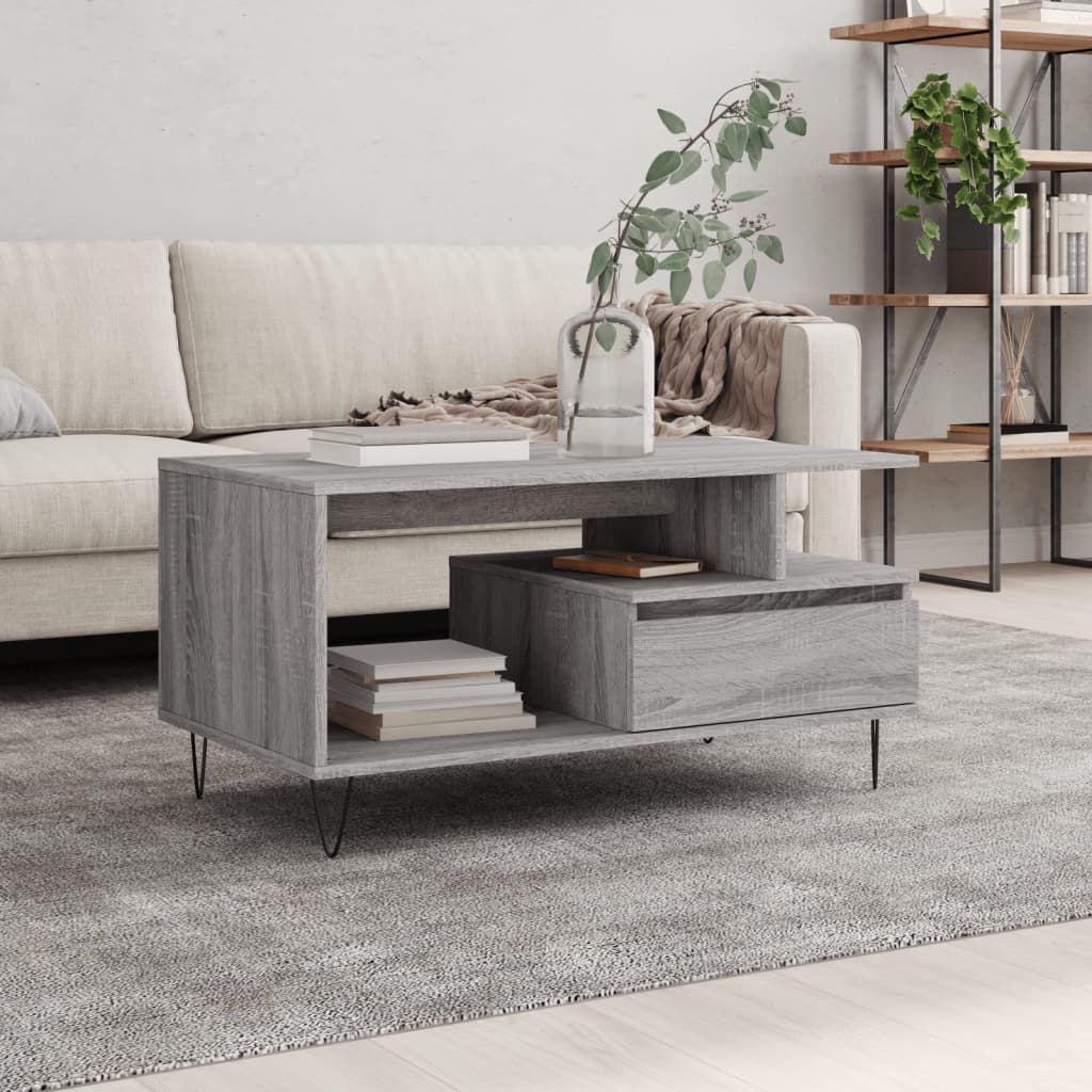 Coffee Table Grey Sonoma 90x49x45 cm Engineered Wood - Direct Imports