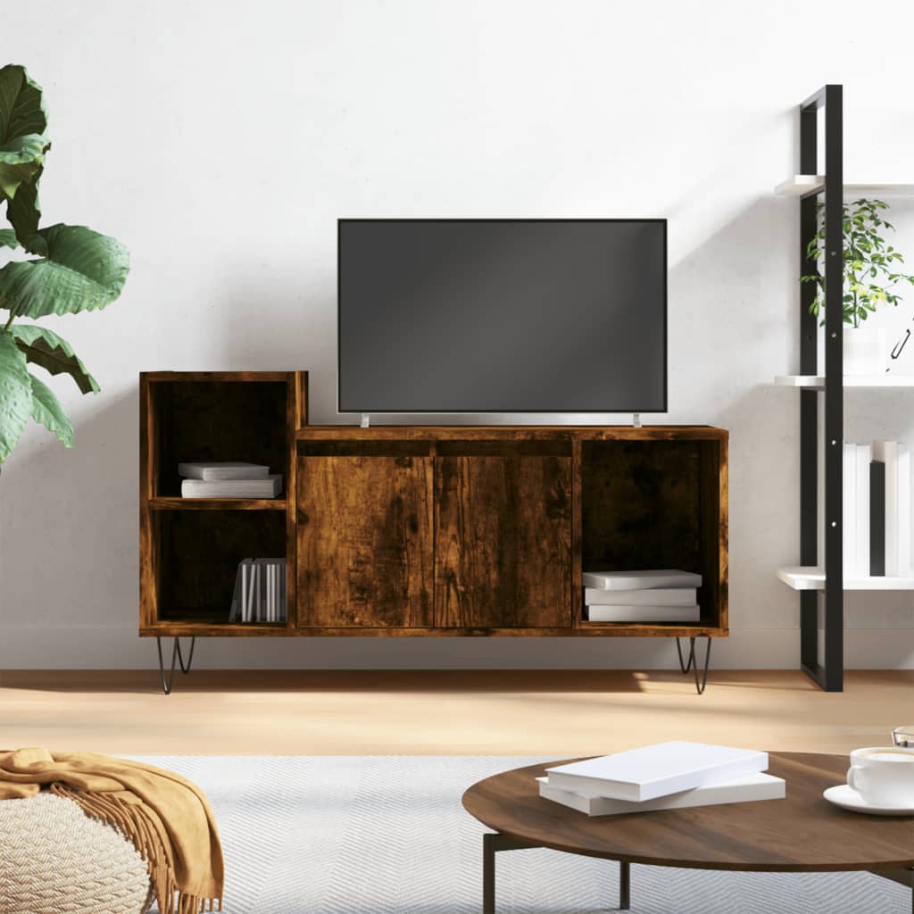 TV Cabinet Smoked Oak 100x35x55 cm Engineered Wood - Unbeatable Bargains