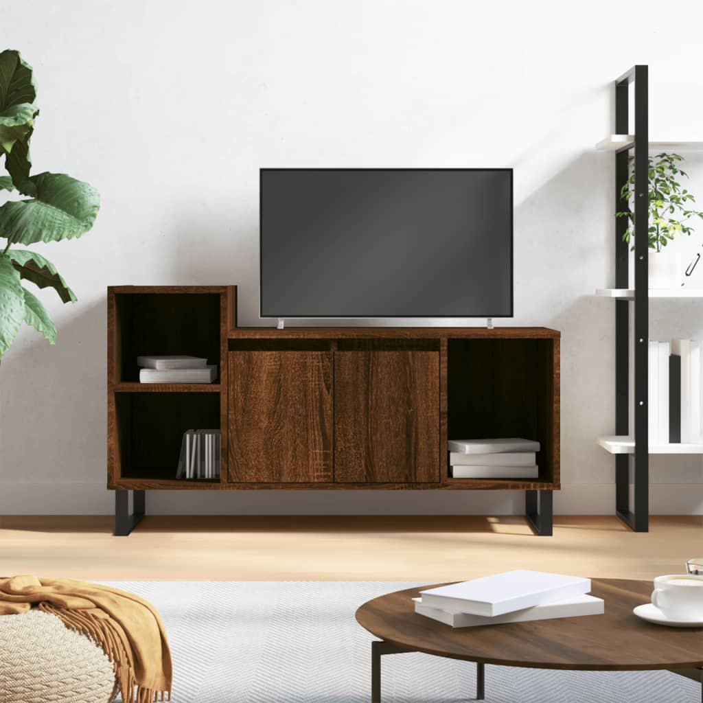 TV Cabinet Brown Oak 100x35x55 cm Engineered Wood - Unbeatable Bargains