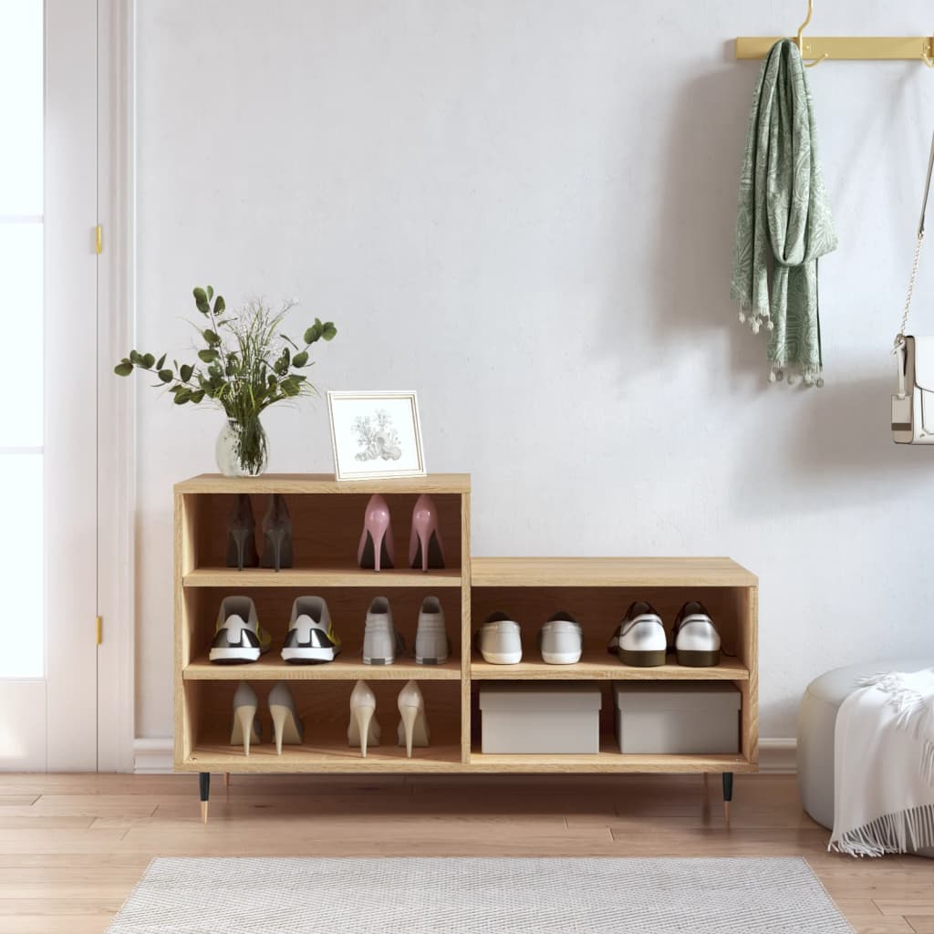 Shoe Cabinet Sonoma Oak 102x36x60 cm Engineered Wood - Unbeatable Bargains
