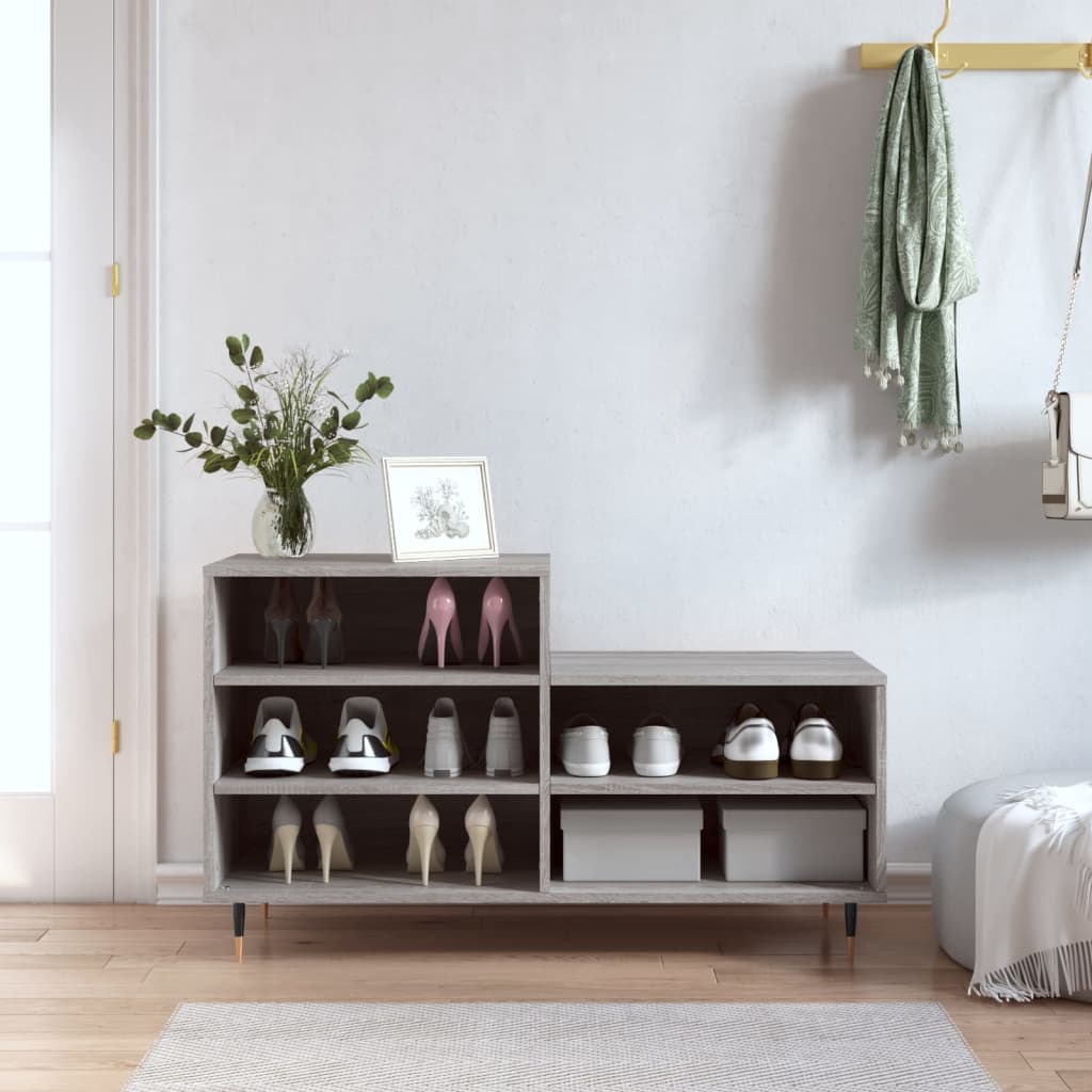 Shoe Cabinet Grey Sonoma 102x36x60 cm Engineered Wood - Sid & Sam