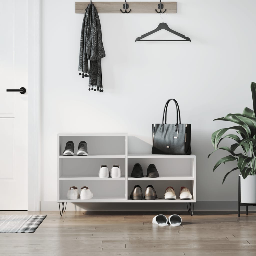 Shoe Cabinet White 102x36x60 cm Engineered Wood - R and M Furniture