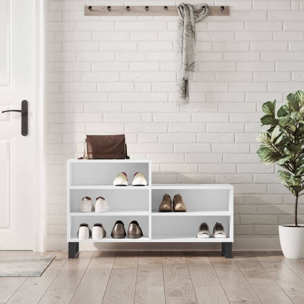 Shoe Cabinet White 102x36x60 cm Engineered Wood - Style and Chic