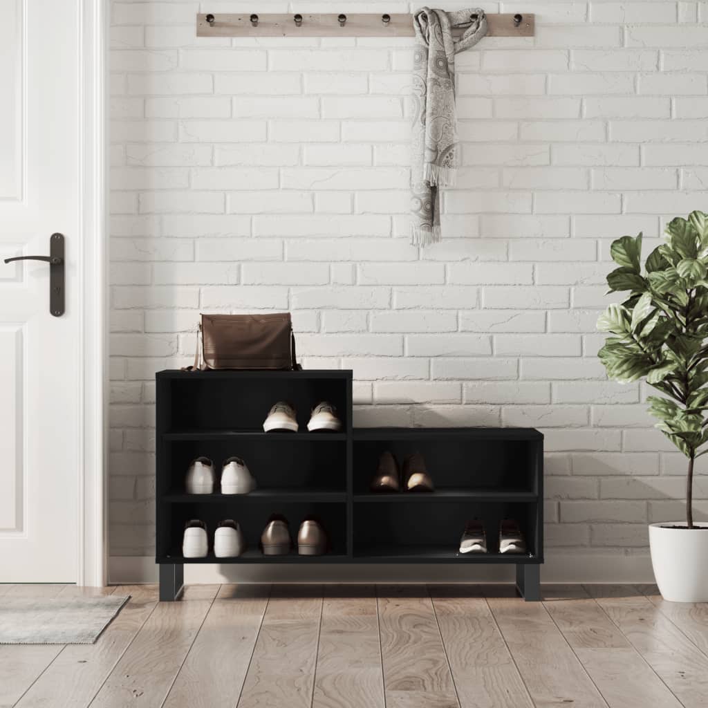 Shoe Cabinet Black 102x36x60 cm Engineered Wood - Unbeatable Bargains