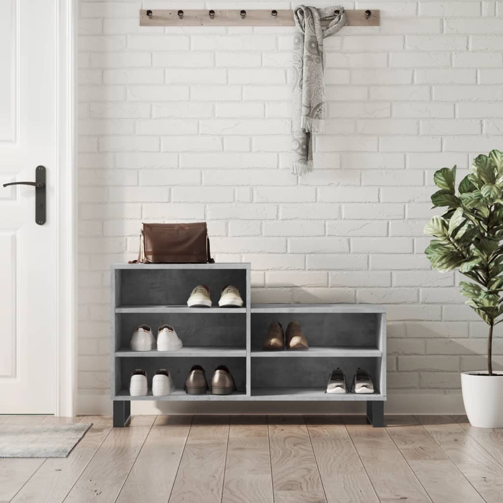 Shoe Cabinet Concrete Grey 102x36x60 cm Engineered Wood - Sid & Sam