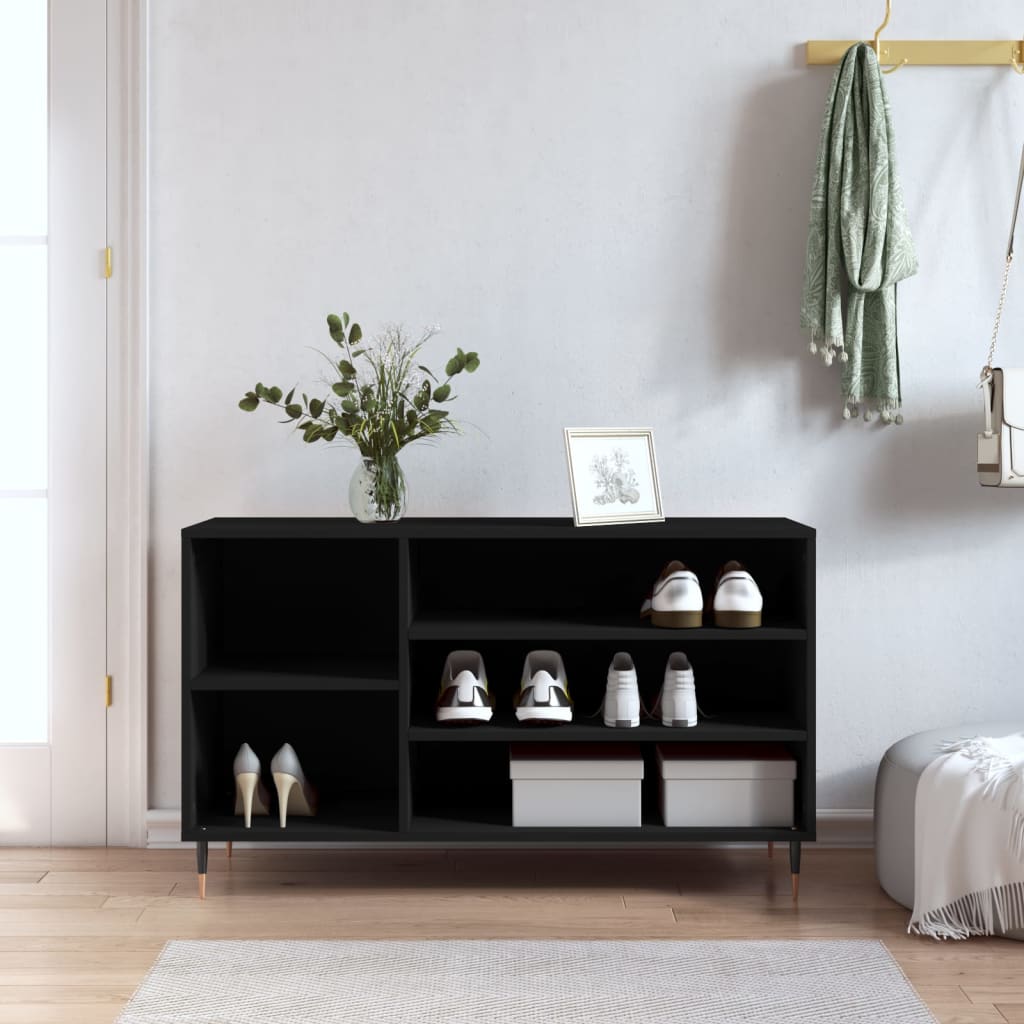 Shoe Cabinet Black 102x36x60 cm Engineered Wood - Millennium Furniture