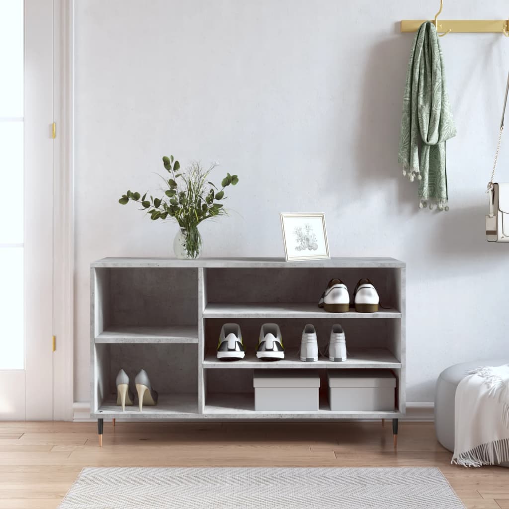 Shoe Cabinet Concrete Grey 102x36x60 cm Engineered Wood - The Home Maker