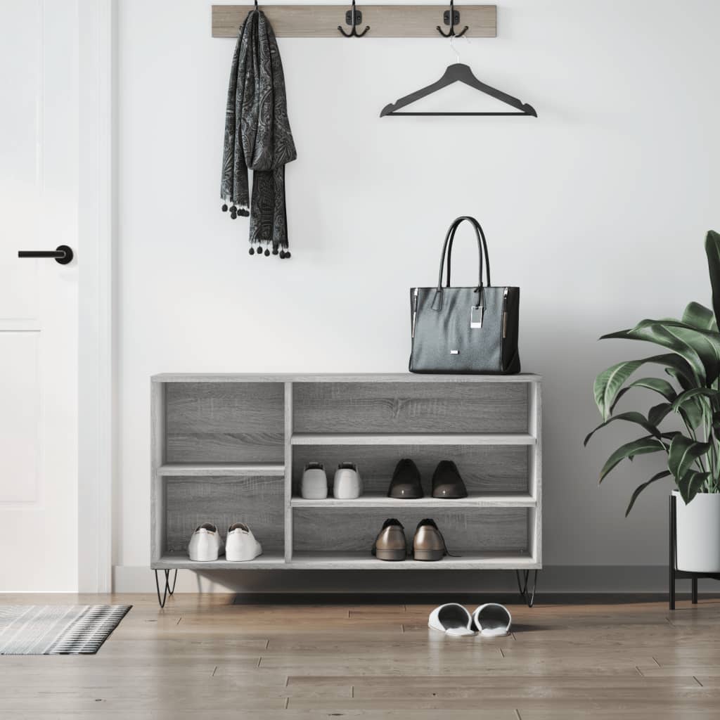 Shoe Cabinet Grey Sonoma 102x36x60 cm Engineered Wood - R and M Furniture