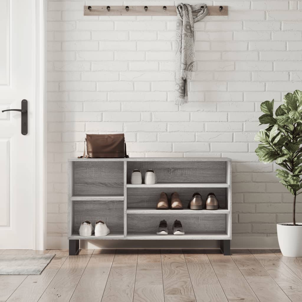 Shoe Cabinet Grey Sonoma 102x36x60 cm Engineered Wood - R and M Furniture
