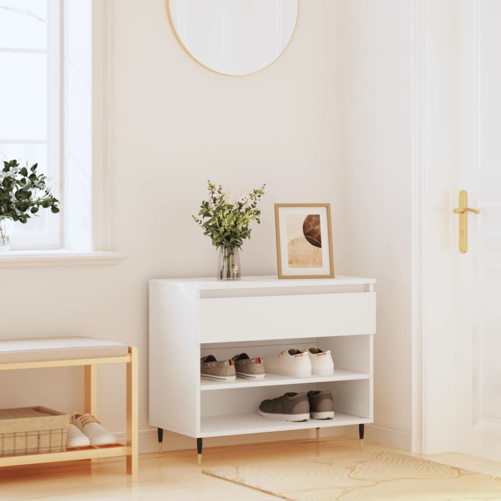Shoe Cabinet White 70x36x60 cm Engineered Wood - Unbeatable Bargains