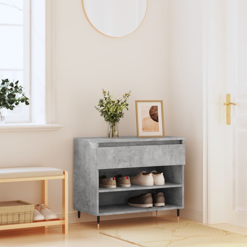 Shoe Cabinet Concrete Grey 70x36x60 cm Engineered Wood - R and M Furniture