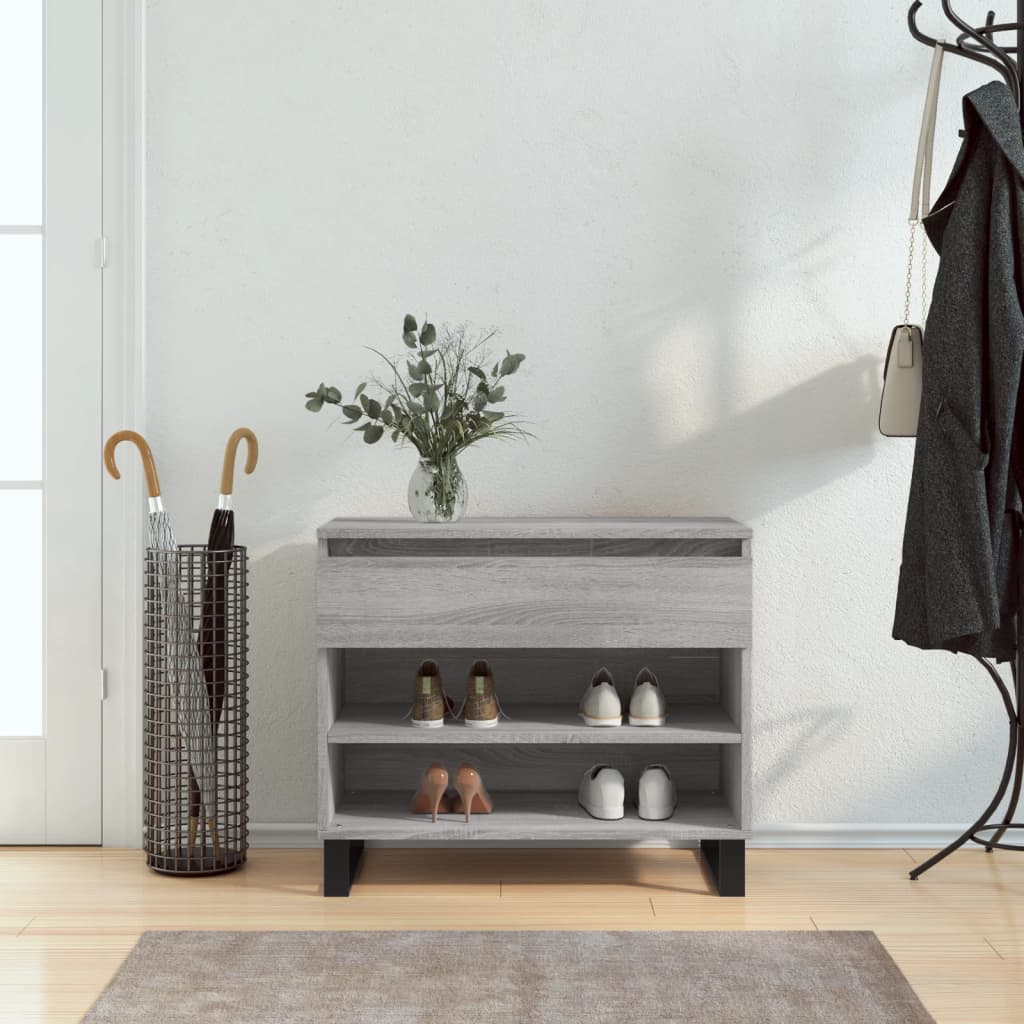 Shoe Cabinet Grey Sonoma 70x36x60 cm Engineered Wood - Design Hut