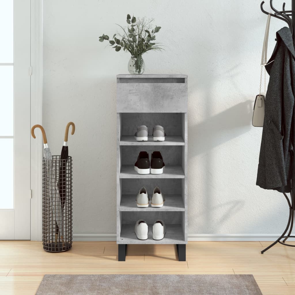 Shoe Cabinet Concrete Grey 40x36x105 cm Engineered Wood - Millennium Furniture