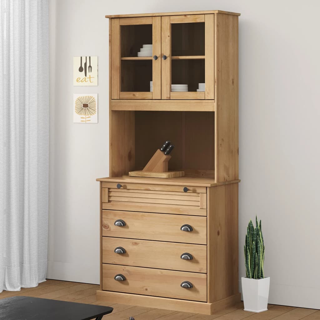 Highboard VIGO 80x40x176 cm Solid Wood Pine - Unbeatable Bargains