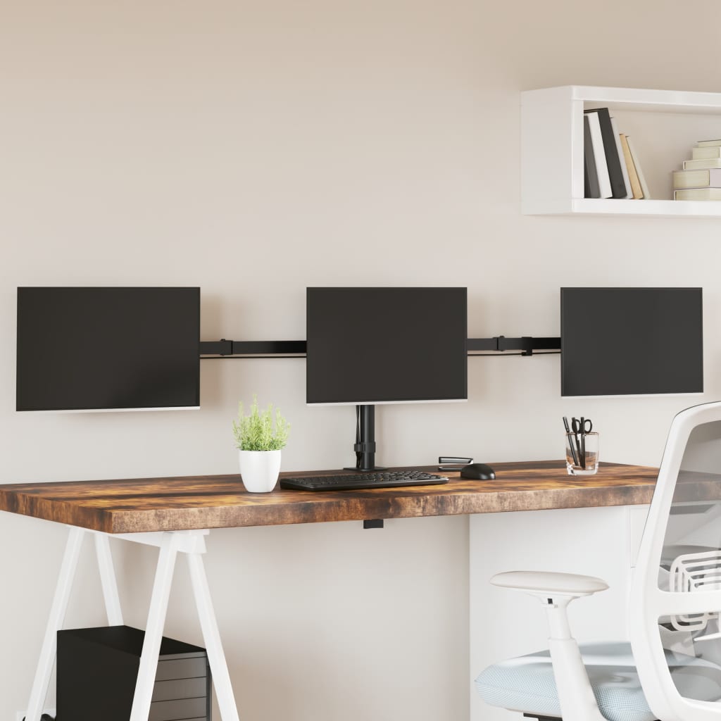 Triple Monitor Stand Black Steel VESA 75/100 mm - Direct Imports