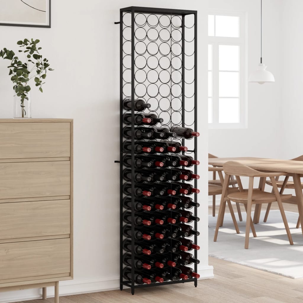 Wine Rack for 95 Bottles Black 54x18x200 cm Wrought Iron - Casper Homes