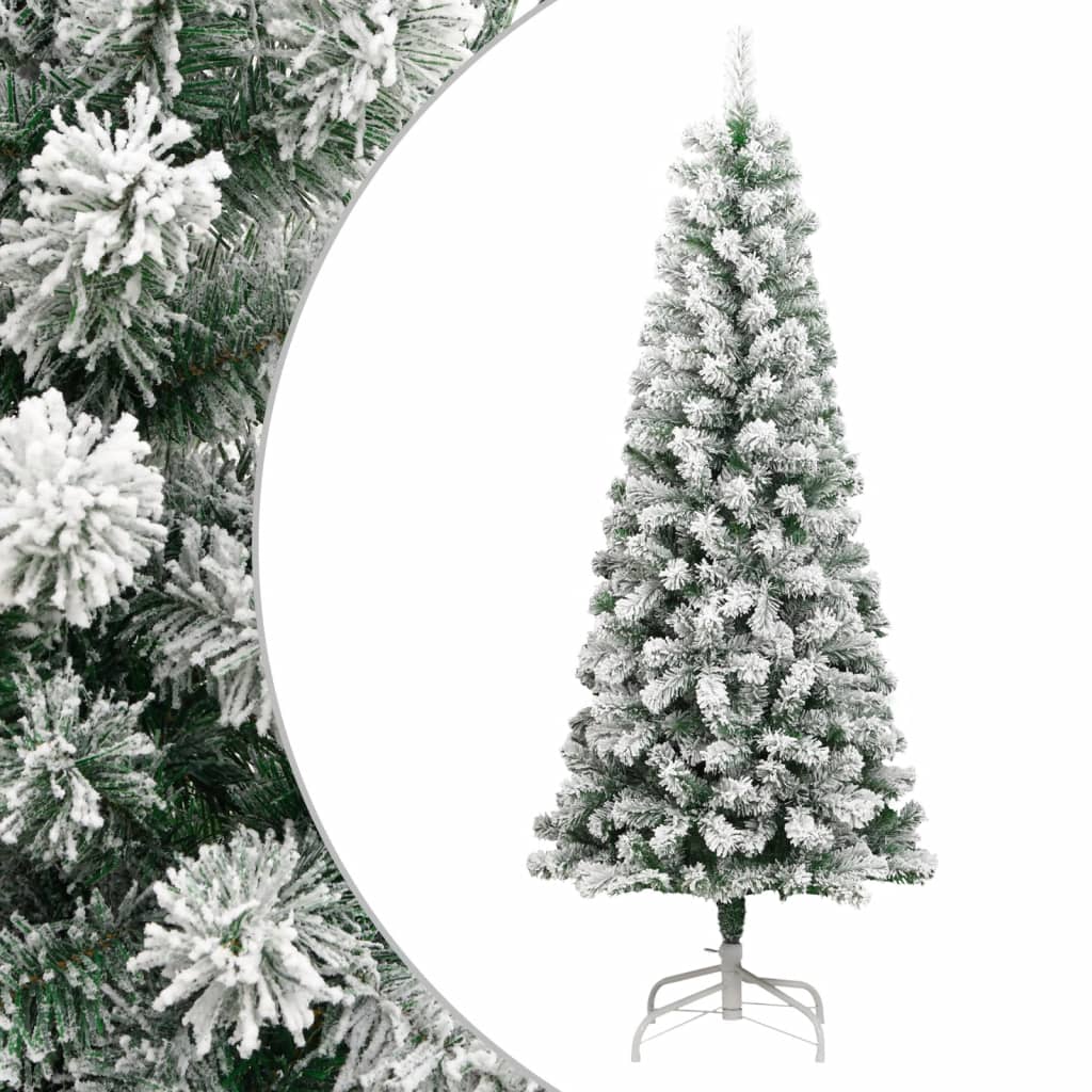 Fluer Flocked Snow Tree 180cm Hinged Version - Direct Imports