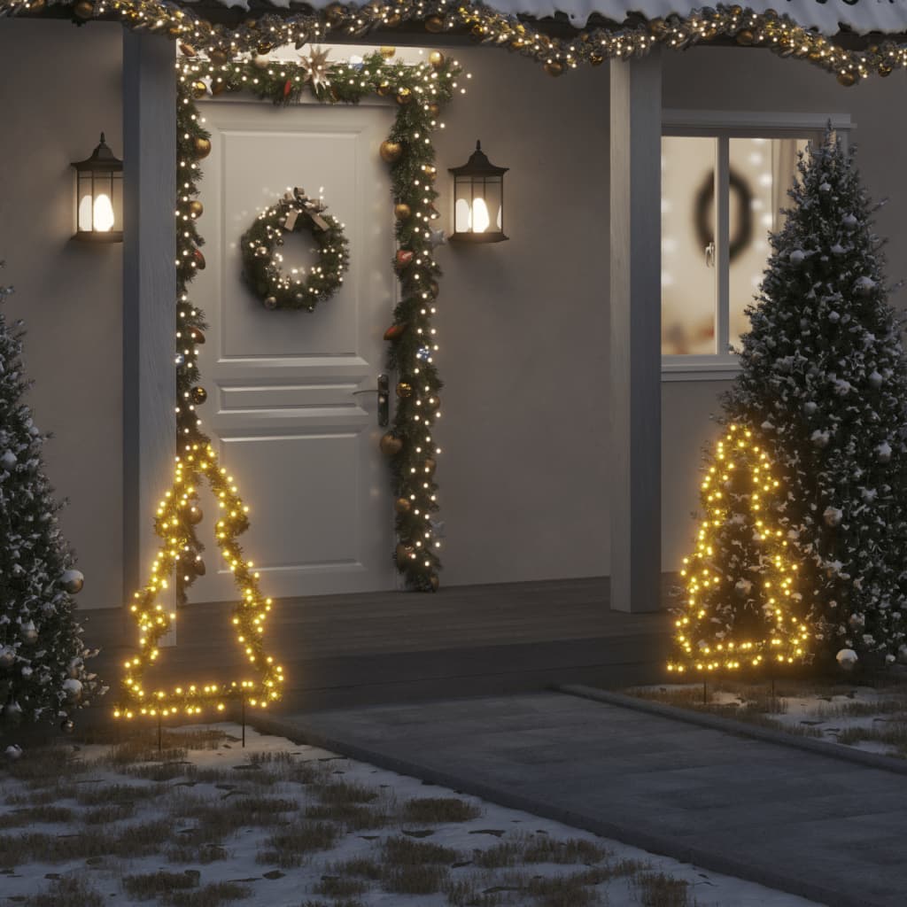 Faune Christmas Light Decoration Ground Spikes Tree 115 LEDs 90cm - Direct Imports