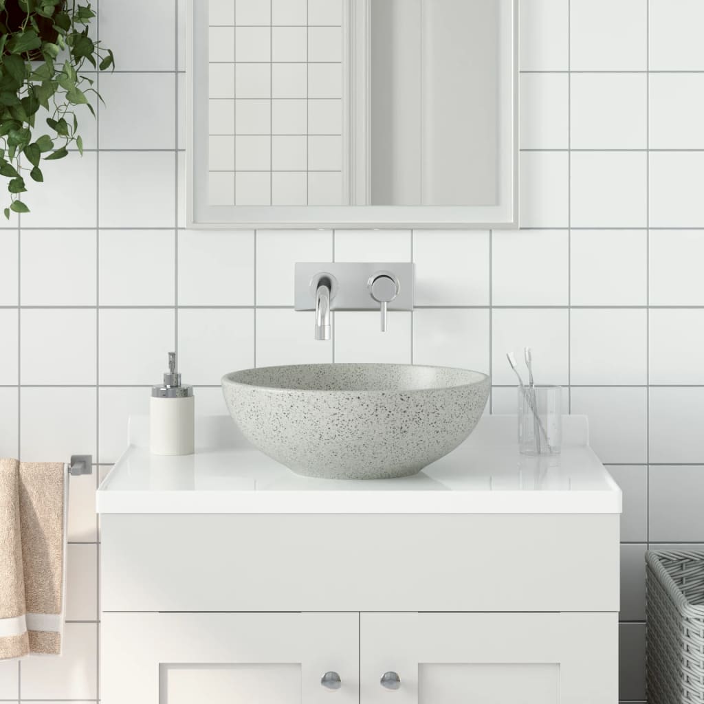 Countertop Basin Grey Round Î 41x14 cm Ceramic - Tyrell & Tyrell