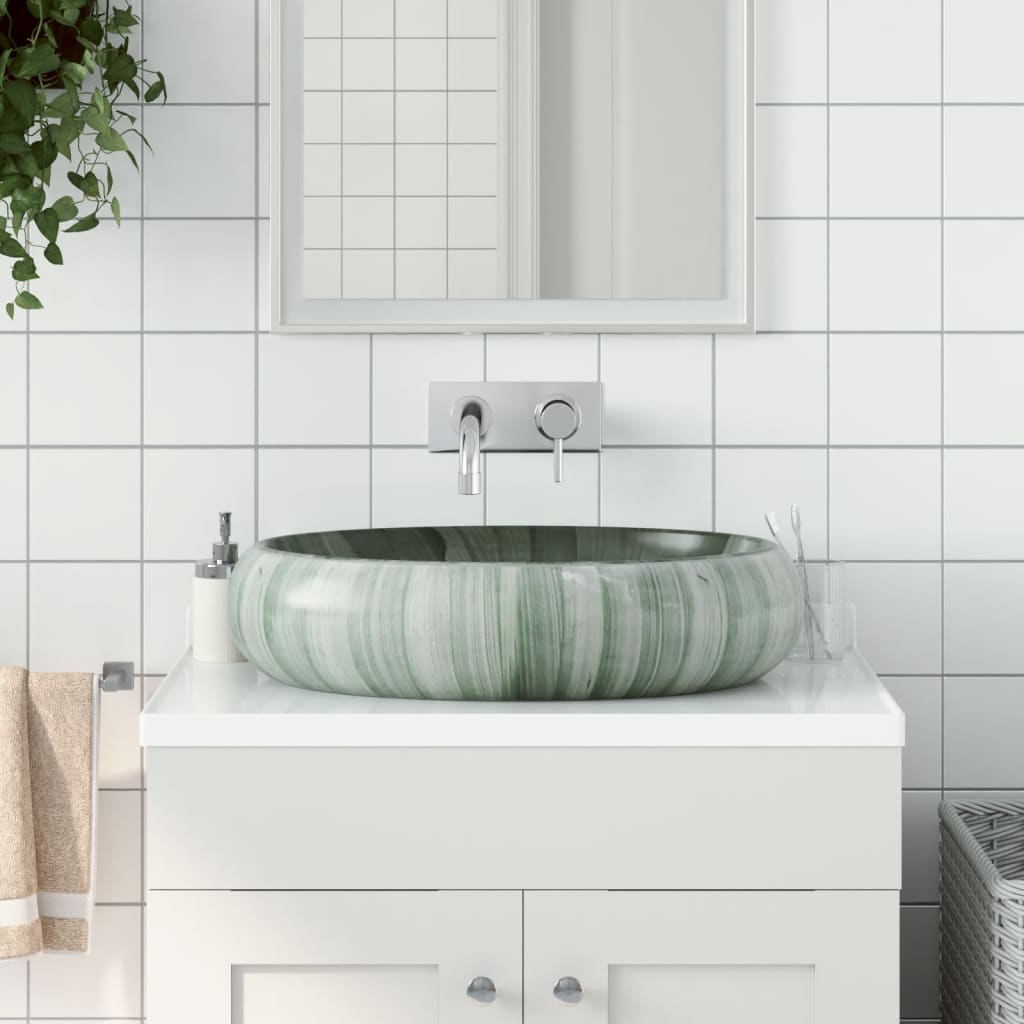 Countertop Basin Green Oval 59x40x15 cm Ceramic - Discount Dealers
