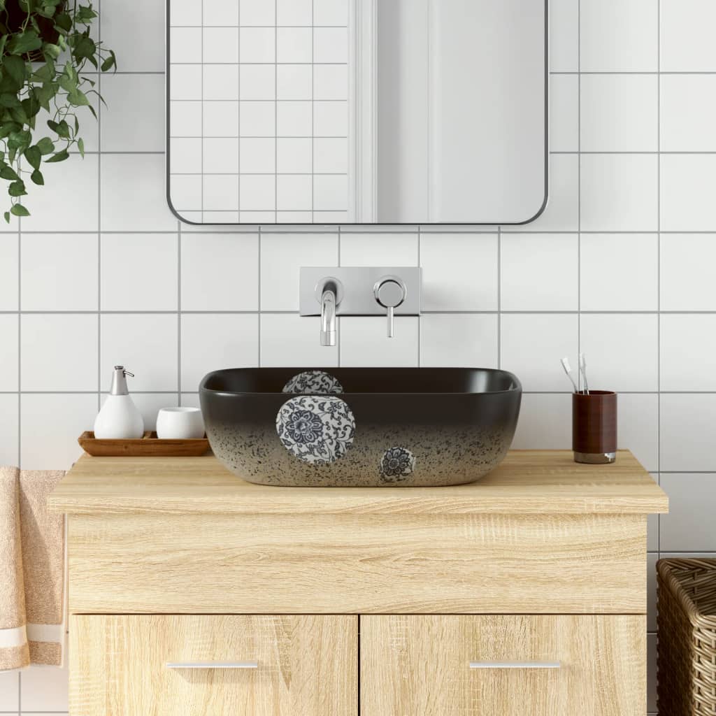 Countertop Basin Multicolour Rectangular 48x37.5x13.5 cm Ceramic - Discount Dealers