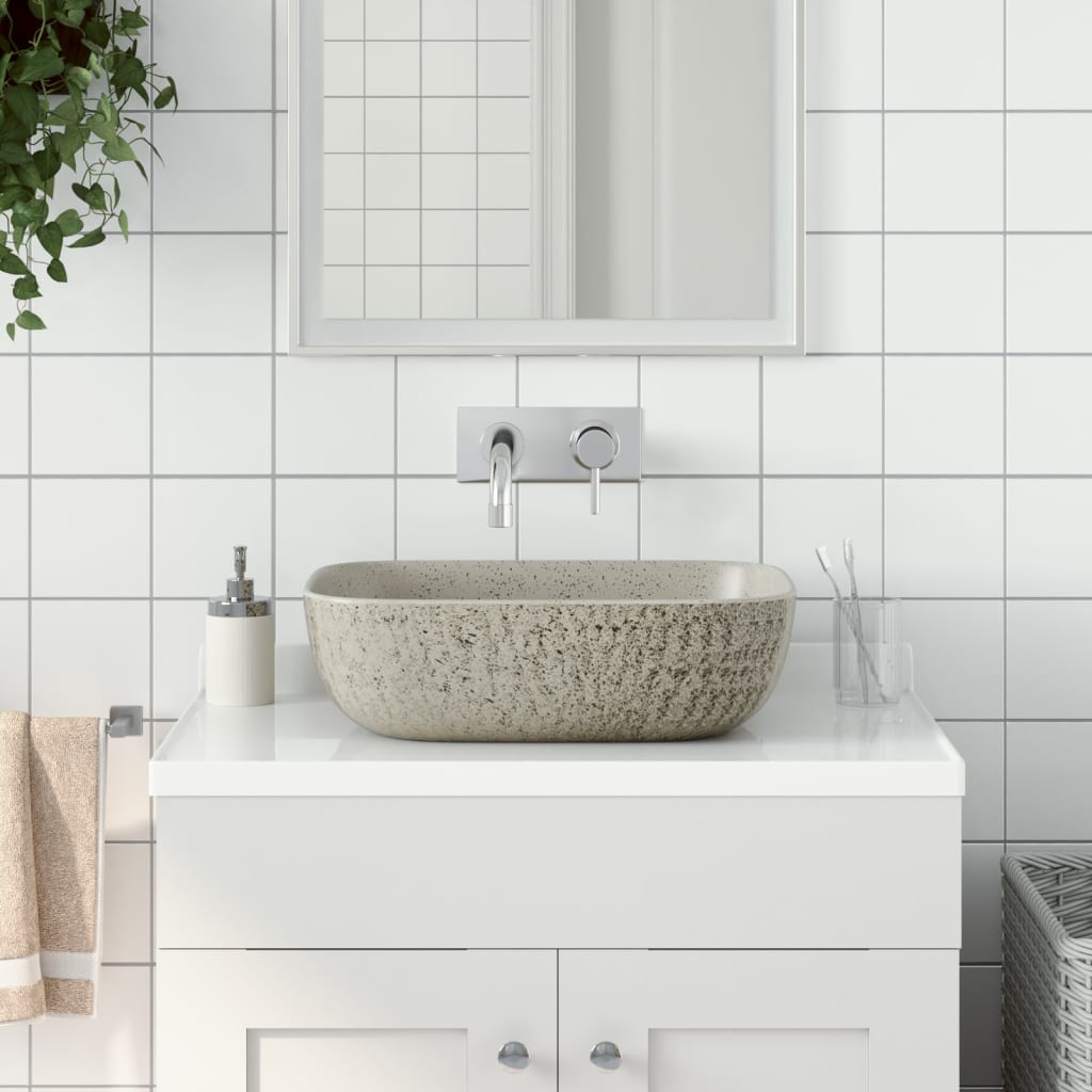 Countertop Basin Grey Rectangular 48x37.5x13.5 cm Ceramic - Millennium Furniture