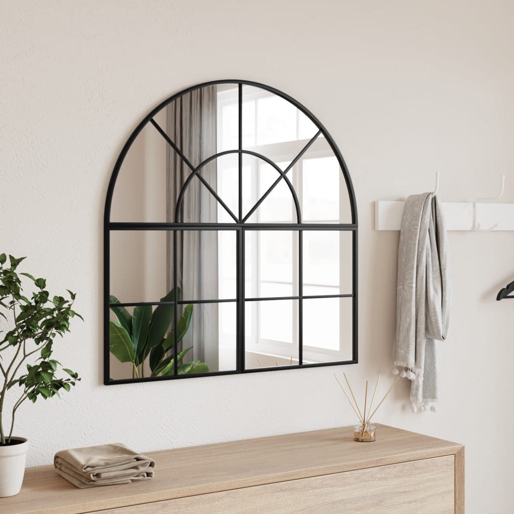 Wall Mirror Black 80x80 cm Arch Iron - Brittle & Co