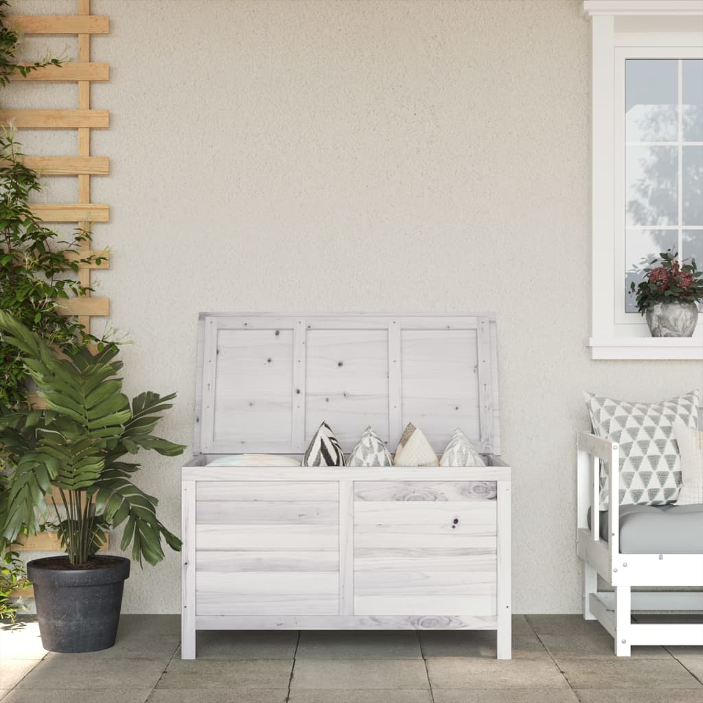 Garden Storage Box White 99x49.5x58.5 cm Solid Wood Fir - All Things Good