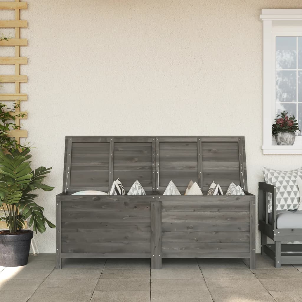 Garden Storage Box Anthracite 150x50x56.5 cm Solid Wood Fir - All Things Good