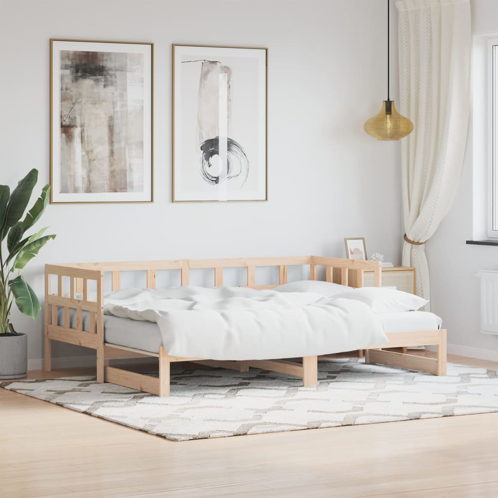 Daybed with Trundle 80x200 cm Solid Wood Pine - Merlin Deals