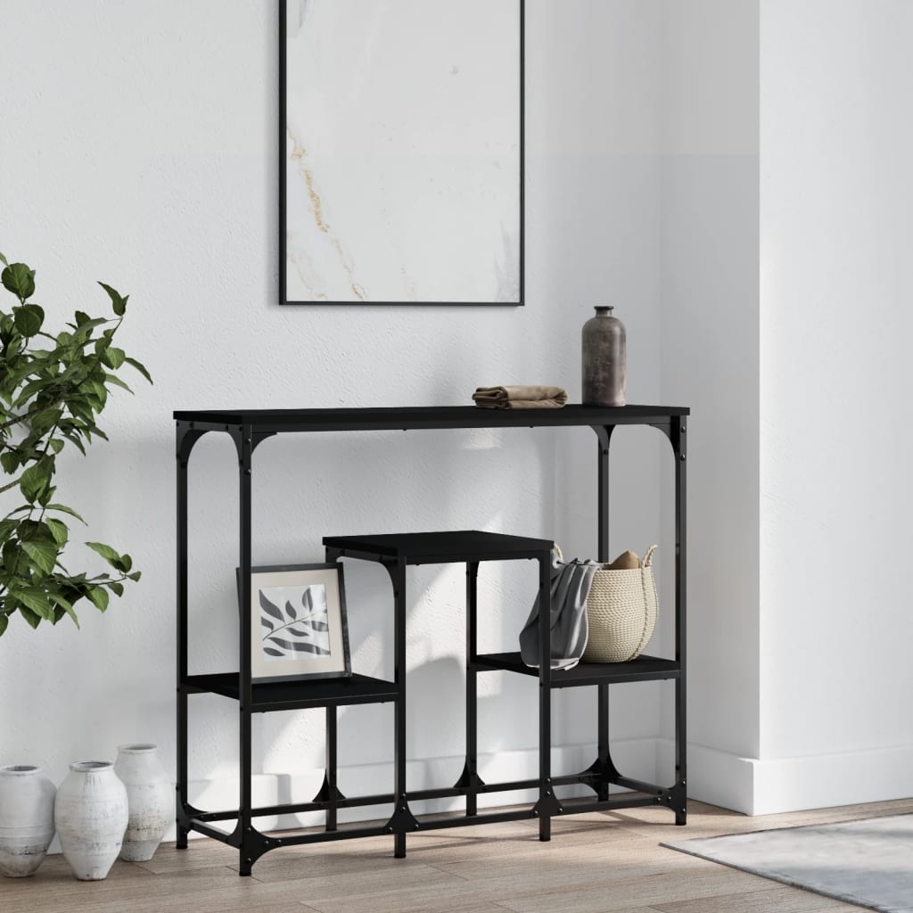 Console Table Black 89.5x28x76 cm Engineered Wood - Unbeatable Bargains