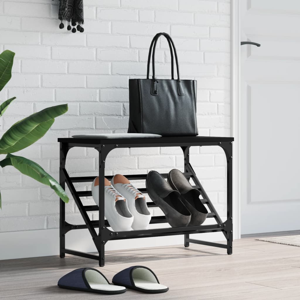 Shoe Rack Black 60x30x45 cm Engineered Wood - Sid & Sam
