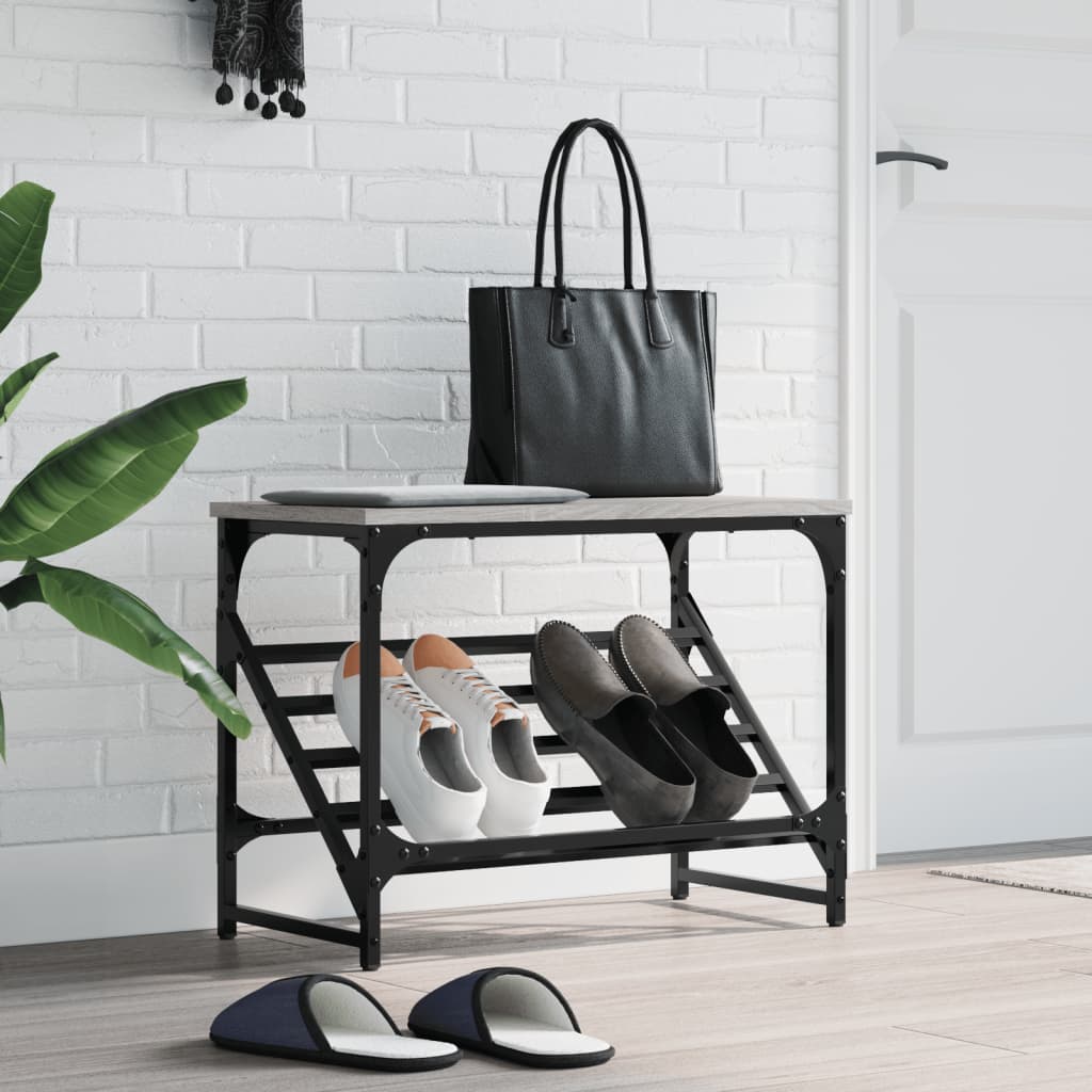 Shoe Rack Grey Sonoma 60x30x45 cm Engineered Wood - R and M Furniture