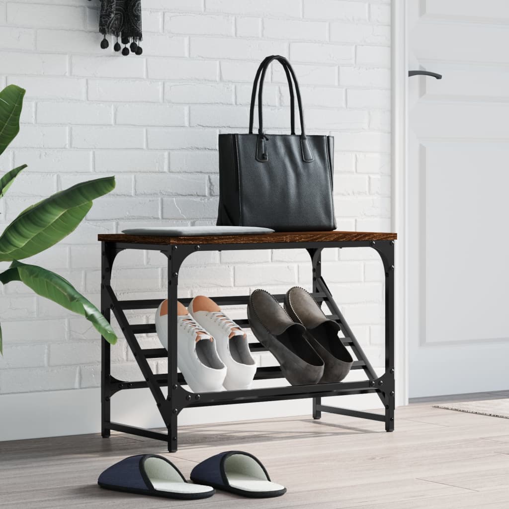 Shoe Rack Brown Oak 60x30x45 cm Engineered Wood - Casper Homes