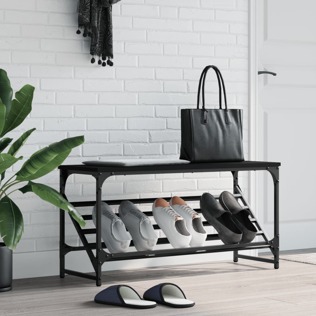 Shoe Rack Black 90x30x45 cm Engineered Wood - Unbeatable Bargains