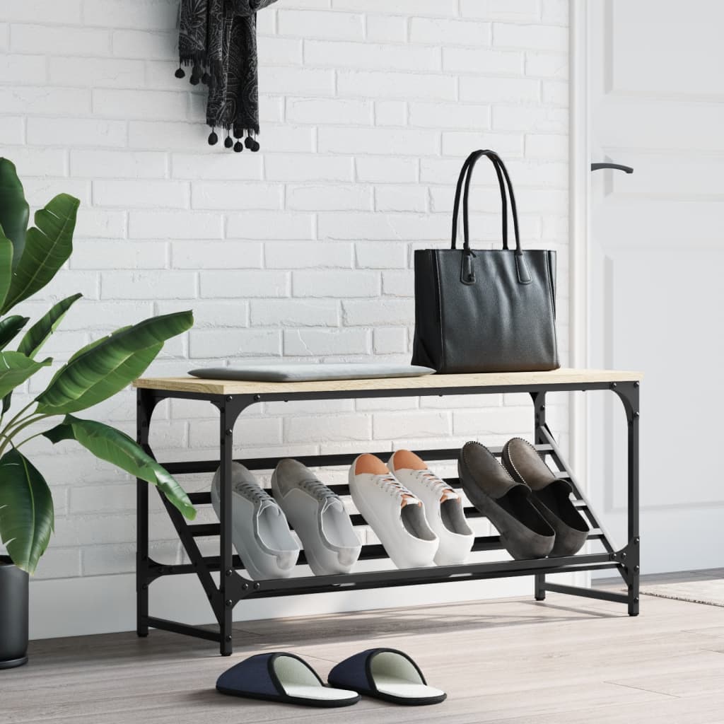 Shoe Rack Sonoma Oak 90x30x45 cm Engineered Wood - Tyrell & Tyrell