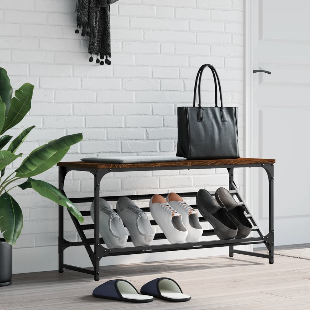 Shoe Rack Brown Oak 90x30x45 cm Engineered Wood - Casper Homes