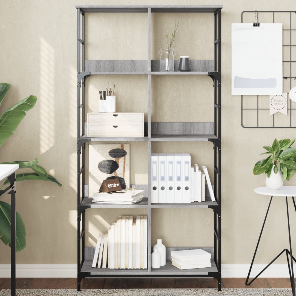 Bookshelf Grey Sonoma 78.5x33x153 cm Engineered Wood - Direct Imports