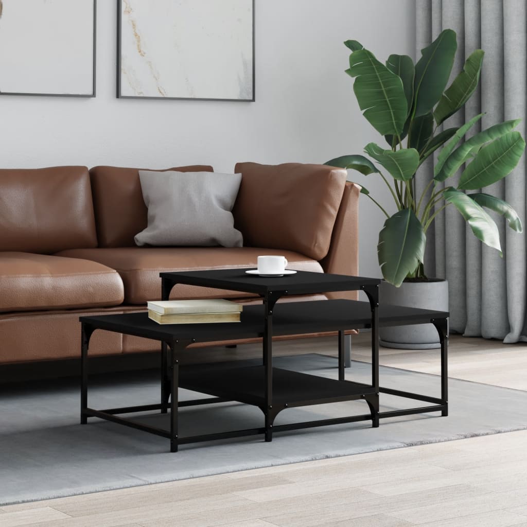 Coffee Table Black 102x60x45 cm Engineered Wood - Brittle & Co