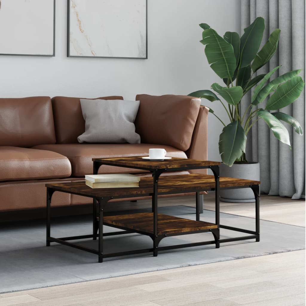 Coffee Table Smoked Oak 102x60x45 cm Engineered Wood - Tyrell & Tyrell