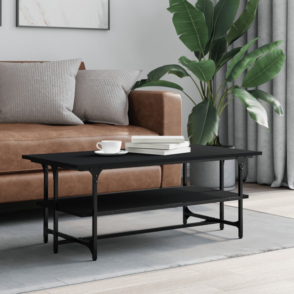 Coffee Table Black 100x50x40 cm Engineered Wood - All Things Good